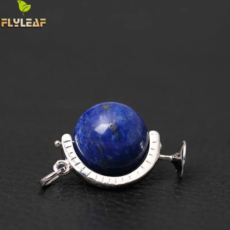 Женский кулон из серебра 925 пробы с лазуритом|globe necklace|pendants for womennecklaces & pendants |