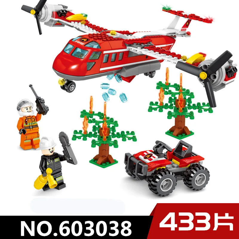 Fire Fighting Trucks Car Helicopter Boat Building Blocks Station Compatible Legoing City Firefighter Figures Children Toys | Игрушки и