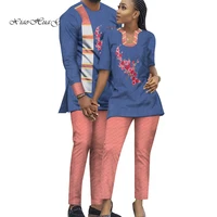 two piece set african dashiki print couple clothing for lovers mens suit plus womens suit tops and pant set wyq232