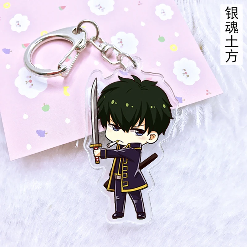 Милый брелок GINTAMA акриловый кулон сувенир аниме тема мультфильмов двойной