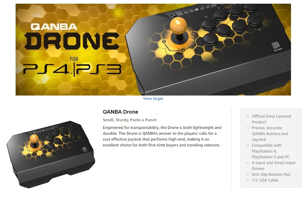 Qanba N2 PS4-01 Дрон джойстик для playstation 4/3/PC USB проводной геймпад джойстик подходит для Windows Vista/Windows XP