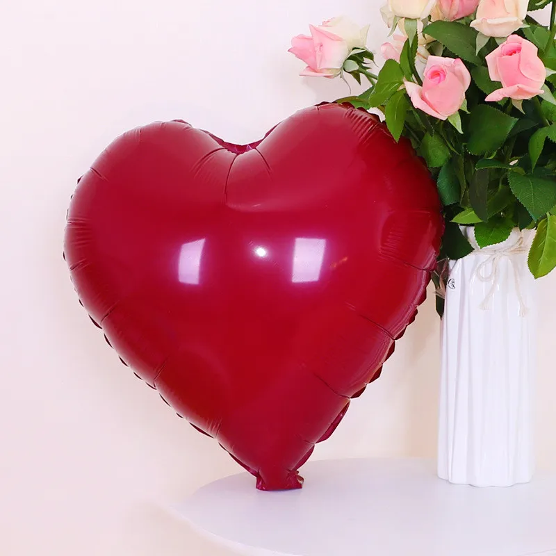 Candy wine red 5 шт. сердце любовь алюминиевые надувные воздушные шары Декор на свадьбу День рождения баллон годовщина свадьбы Любовь события Вечерние - Цвет: Candy wine red