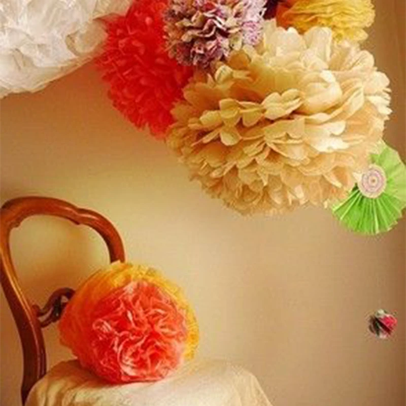 FENGRISE Pom Poms 1 шт. 30 см бумажные шарики из искусственных цветов Свадебные украшения вечерние товары для дома автомобильные декоративные