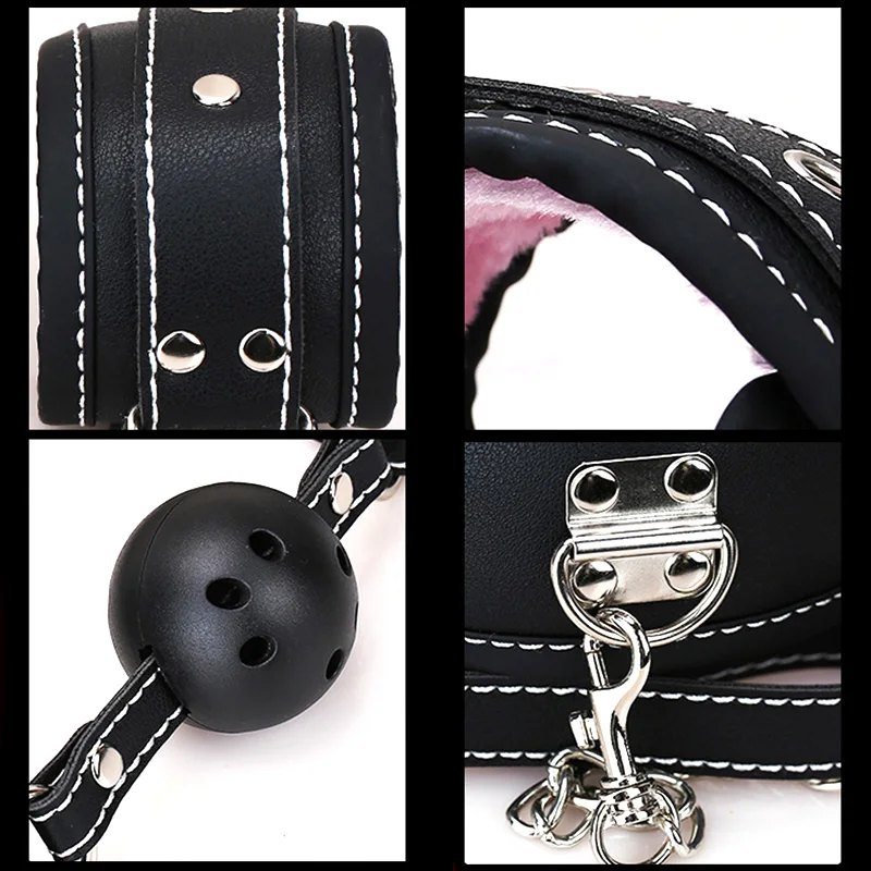8 шт./компл. сексуальное нижнее белье искусственная кожа BDSM набор для связывания