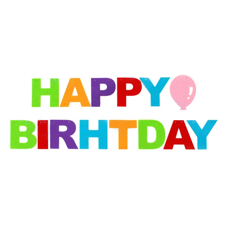 Гирлянда из нетканого материала для дня рождения 3 м|bunting banner|happy birthdayfabric flag garland |
