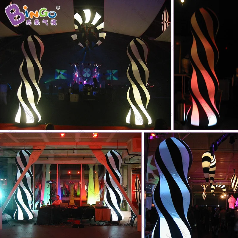 

2.4mH inflatable spiral lamp post for party decoration / inflatable stripe led pillar column - toys