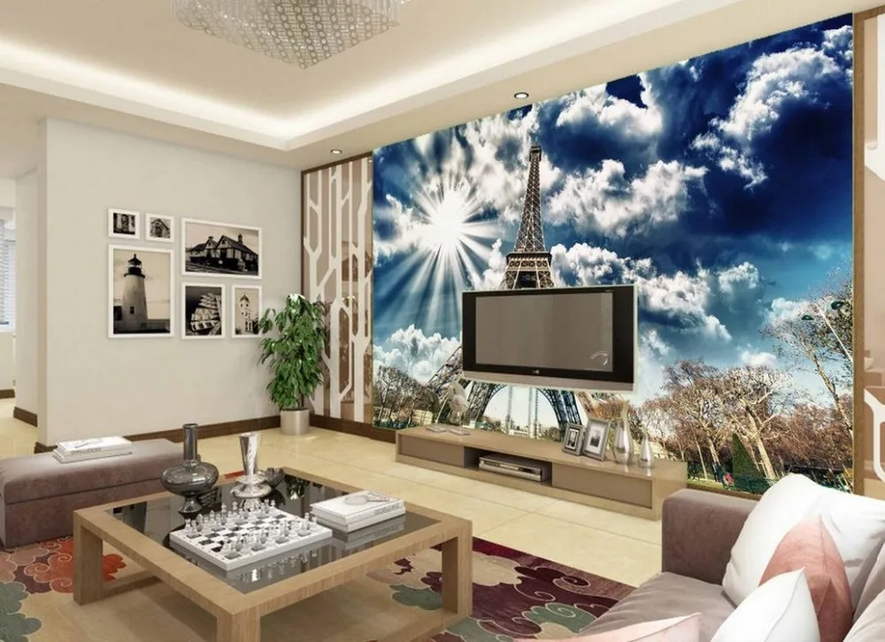 Эйфелева башня 3d обои современные для гостиной фрески домашний Декор нетканые