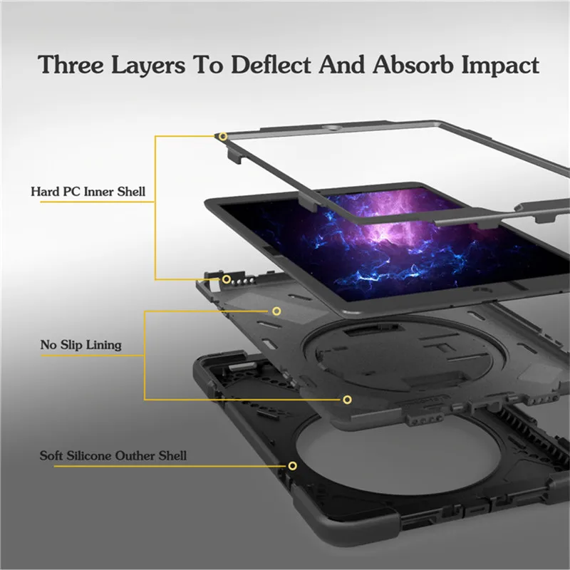 Hmsunrise плечевой ремень чехол для Apple ipad Pro 10,5 детей безопасный противоударный сверхмощный силиконовый Жесткий чехол для ipad Air 10,5