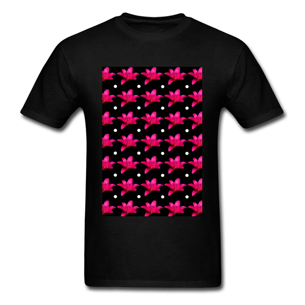 Розовая футболка с цветочным узором на заказ для мужчин черная модная летняя