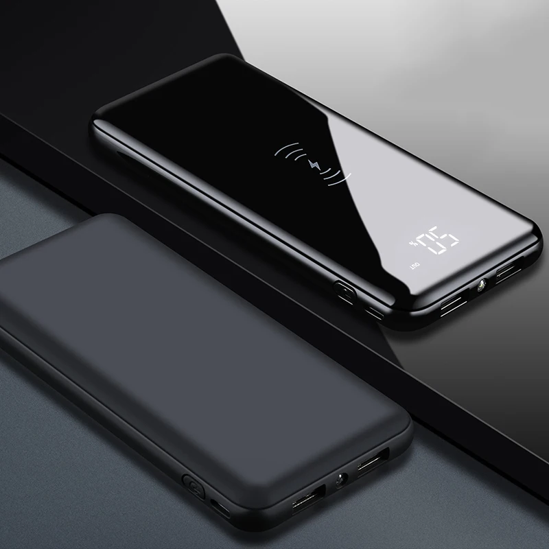 30000 мАч Qi Беспроводное зарядное устройство, внешний аккумулятор для Iphone Xs Max, samsung, внешний аккумулятор, двойное Usb зарядное устройство, беспроводной внешний аккумулятор