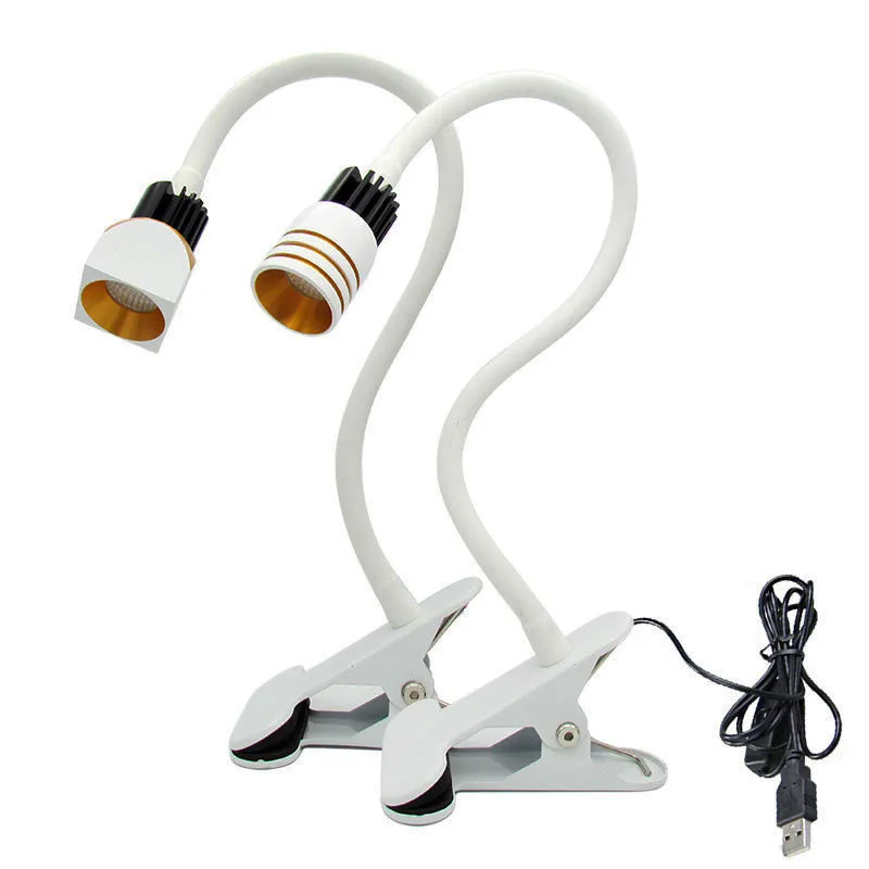USB led Настольная лампа 3 Вт COB клип на 4 уровня затемнения защита глаз Гибкий
