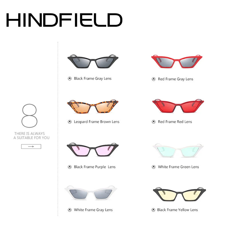 Hindfield 2018 новые узкие солнцезащитные очки Для женщин бренд разработан кошачий