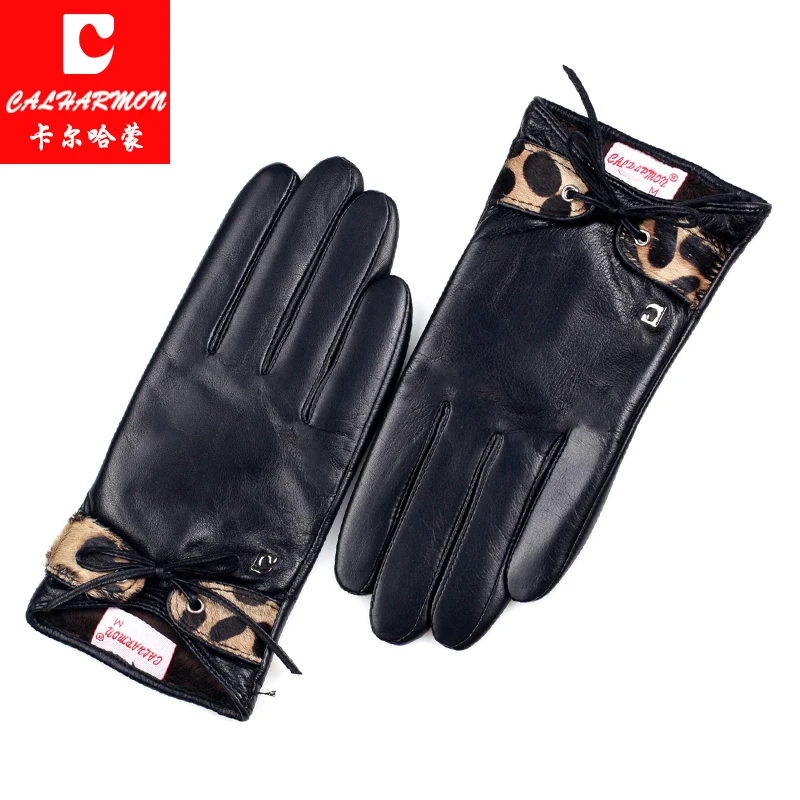 Calharmon Для женщин Прихватки для мангала Пояса из натуральной кожи Зимние перчатки