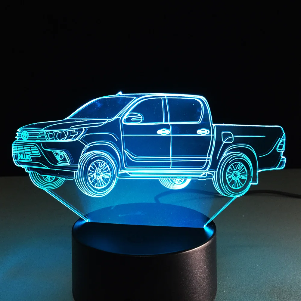 Тракторная модель 3d лампа 7 цветная для захвата автомобиля маленький Ночной