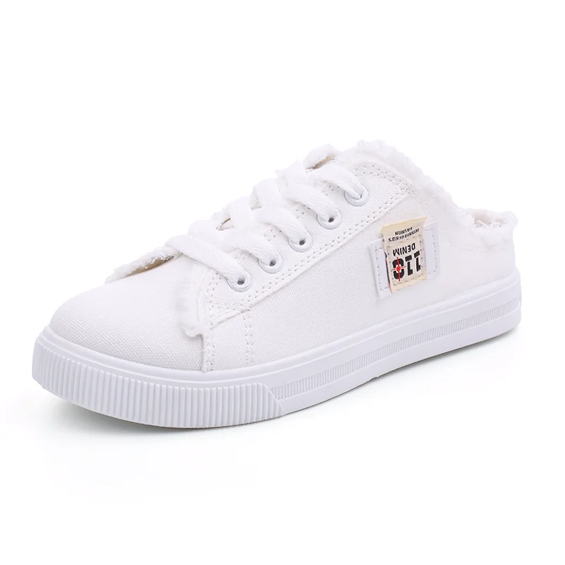 Женские кроссовки с ремешком на пятке повседневные холщовые из денима
