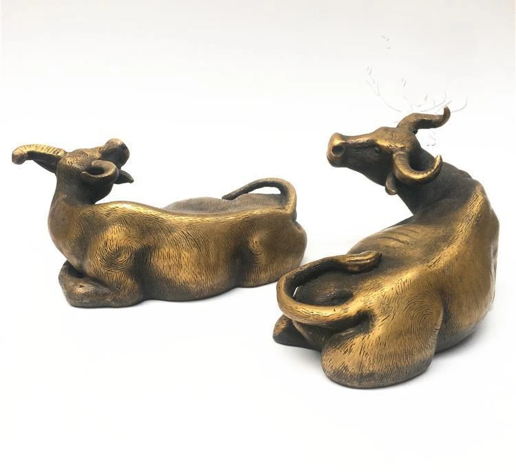 Бронзовая статуя Художественная Скульптура 3D бронзовая буйвола ручной работы