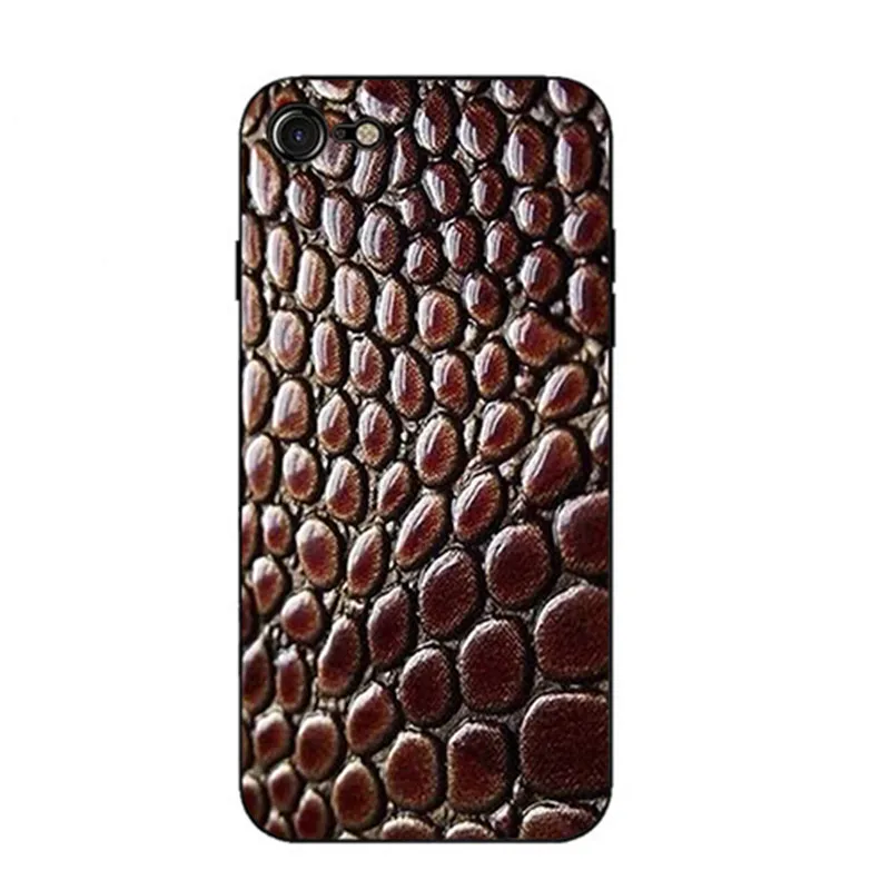 Узорчатый чехол для iPhone 6 6s 7 8 plus змеиная кожа куб Сетка Жесткий черный X10 5 5C 4S