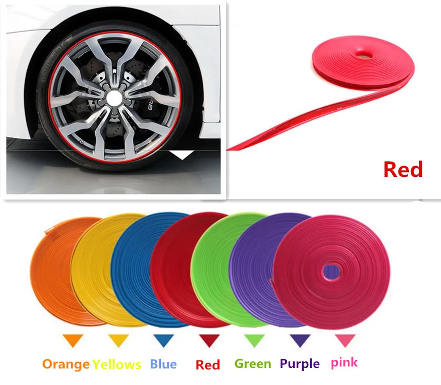 

A Set Silicone Protect Auto Wheel Hub Four-Wheel Stickers Decoration Strip