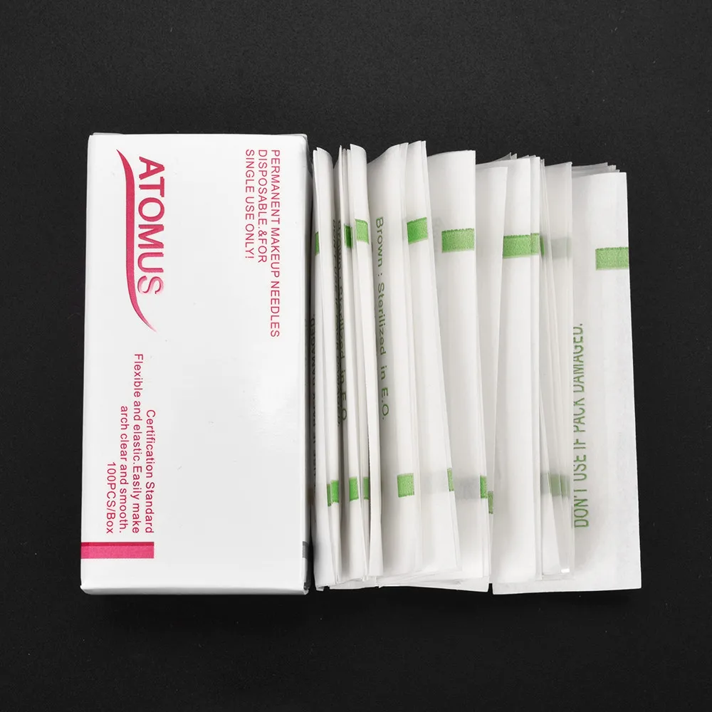 100pcs/Lot 3R Makeup Eyebrow Needles Sterilized Permanent Tattoo Needle For | Красота и здоровье