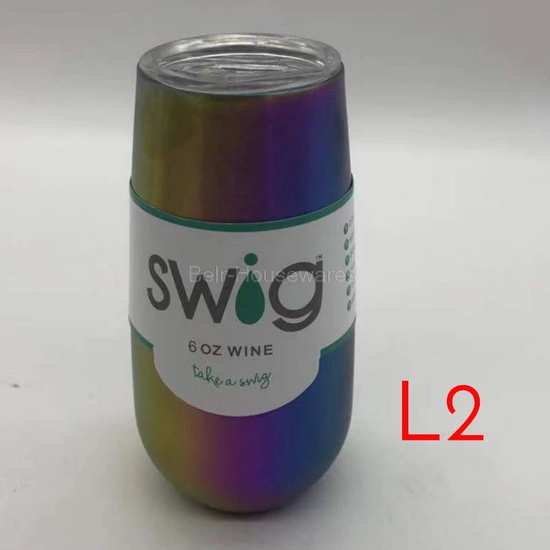 2019 swig L2 Stemless Swig винные чашки 6 унций стакан чашка из нержавеющей стали для шампанского термос Termo Vaso a o Inox - Цвет: 2019 swig L2