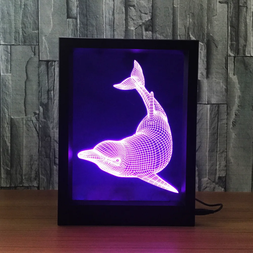 Dolphin модный креативный 3d подарок декоративная атмосфера акриловая фоторамка