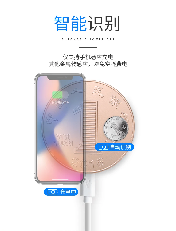 Беспроводное зарядное устройство Qi для iPhone X 10 8 7 6s быстрое USB 5 В 2 А зарядка Samsung