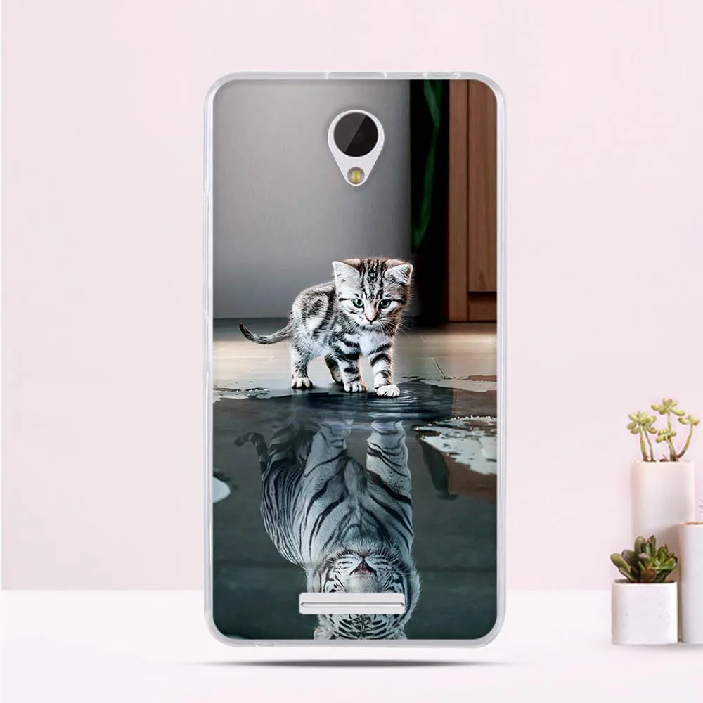 Задняя крышка для Lenovo A5000 Силиконовый ТПУ чехол телефона ультра тонкий милый кот