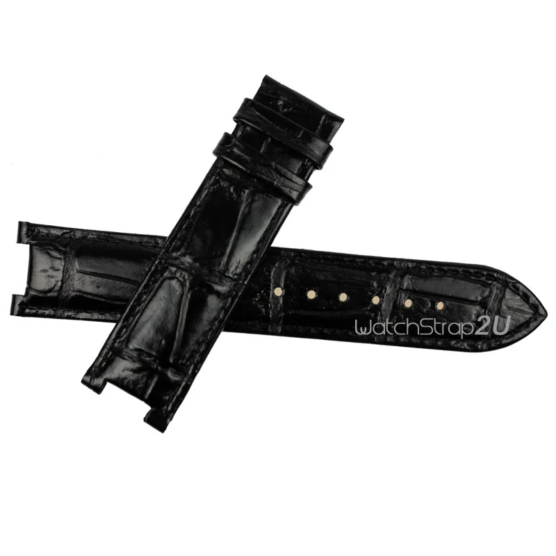 21 мм зубчатый черный кожаный ремешок наручные часы для часов|leather strap band|strap bandblack