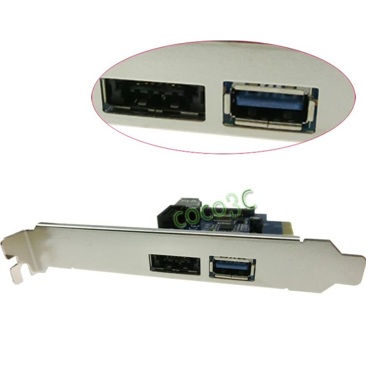 Чипсет nec720202 USB 3.0 2 порта + Мощность ESATA 9 Булавки USB2.0 Hybrid PCI Express контроллер карты |