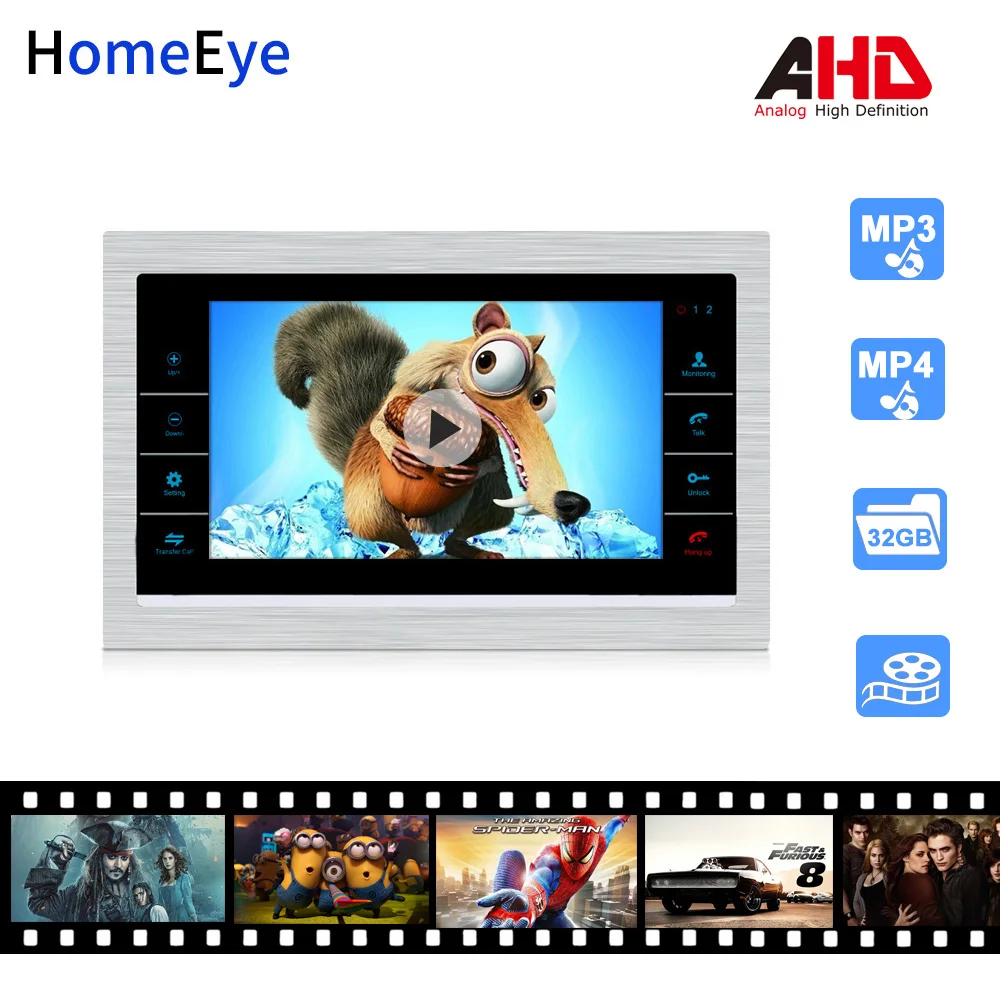 HomeEye 720P 7 дюймов HD видео телефон двери видеодомофон дом дверь управление динамик