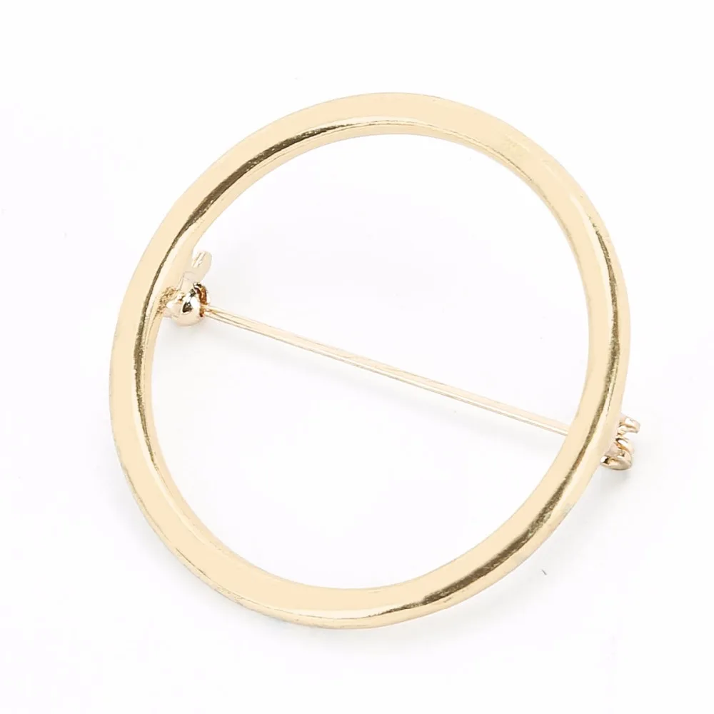 Простая Геометрическая Брошь Золотой Серебряный металлический круглый