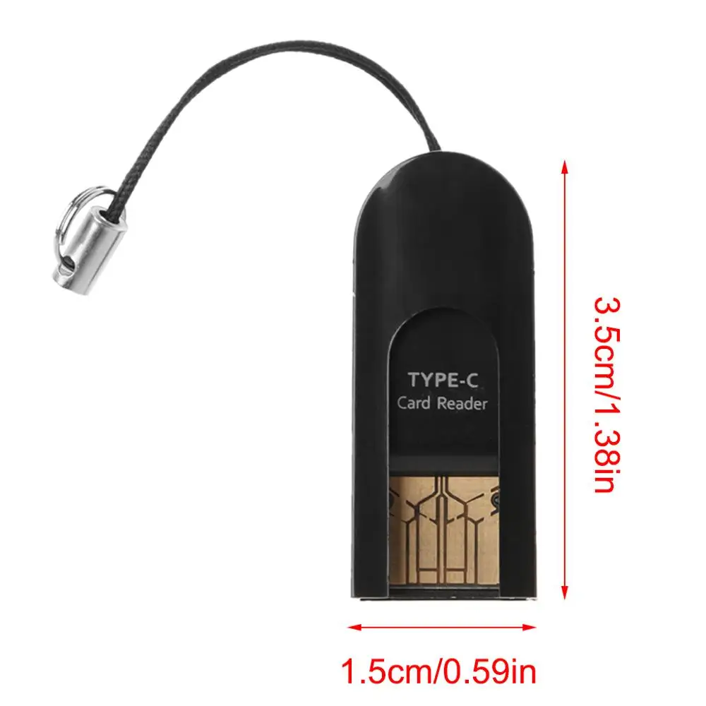 Черный Два в одном usb type C к USB 2,0 type A Micro SD TF адаптер для чтения карт памяти - Цвет: Черный