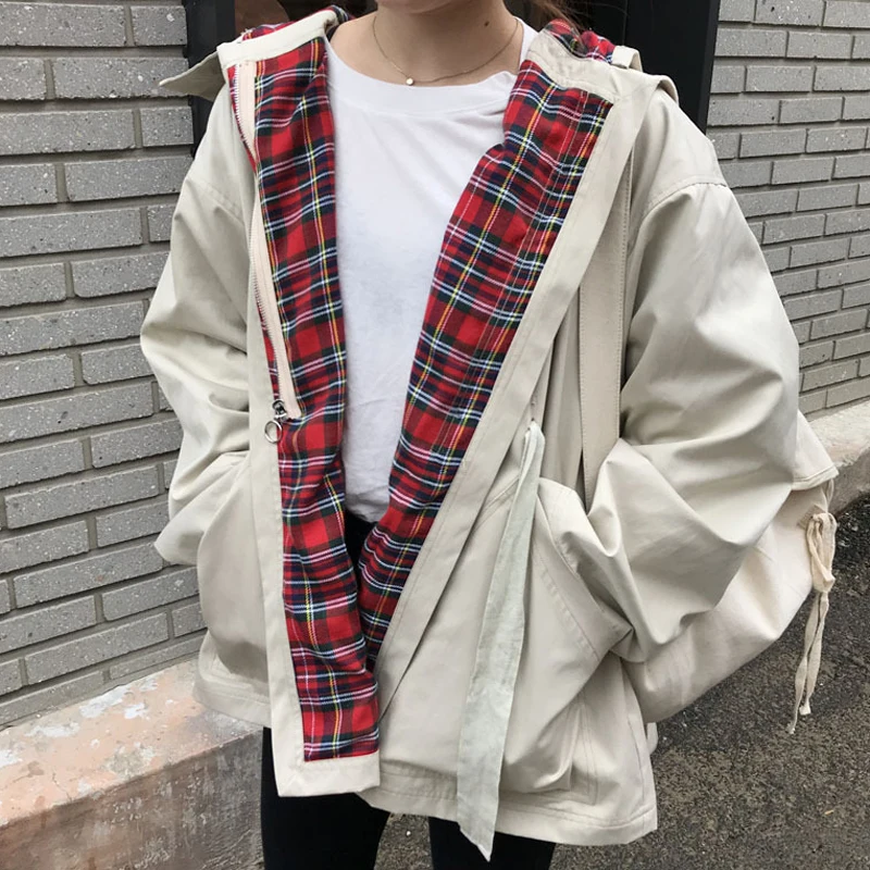 Harajuku Женская куртка повседневное пальто 2019 Плюс Размер верхняя одежда на молнии