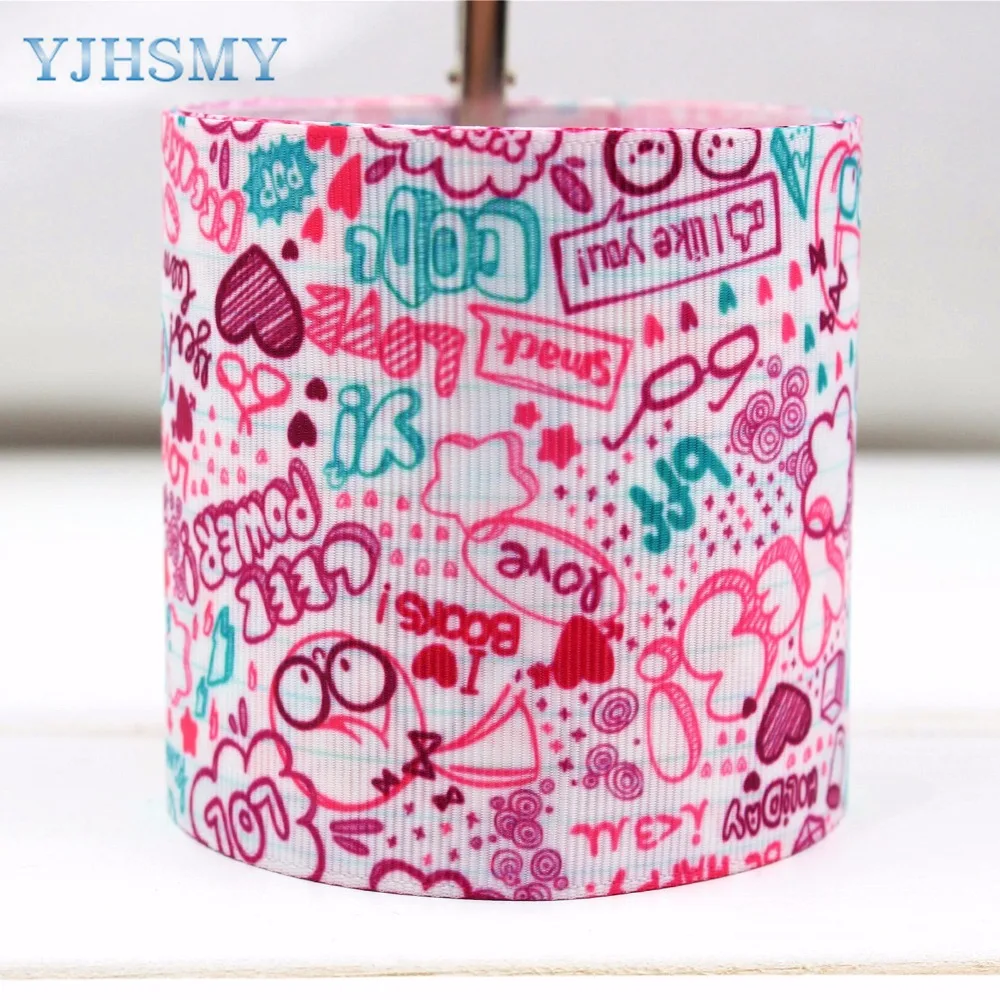 YJHSMY ручной работы печатная корсажная лента 75 мм 100/50/5 ярдов/лот Diy головные