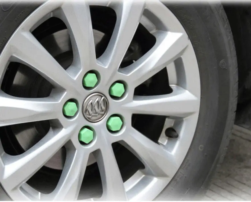 Автомобильный Стайлинг 20 зеленое Силиконовое колесо гайки болты крышки ступицы