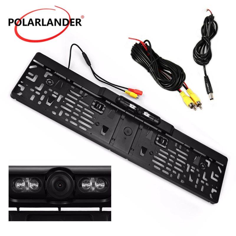 Waterproof 4 LED Night Vision Vehicle Rearview Camera European Car Licence Plate Rear View 170 Degree Viewing Angle | Автомобили и