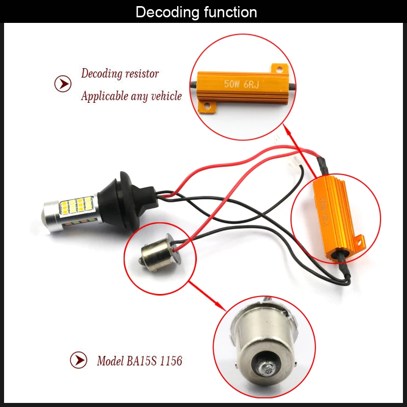 2pcs 1156 S25 Dual-Color Switchback LED Turn Signal Light With DRL Function Kit | Автомобили и мотоциклы