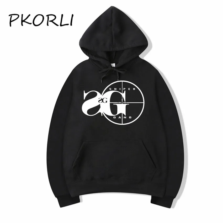Pkorli Снайпер Gang толстовка с капюшоном Kodak черный рэп хип-хоп унисекс Толстовка