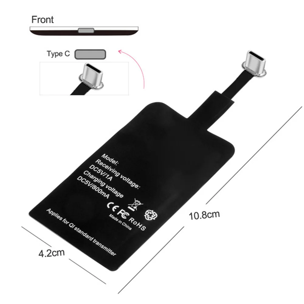 Hot Sale 5W Qi Universal Wireless Charger Adapter Receiver For iPhone Android Type C - Тип штекера: type-C