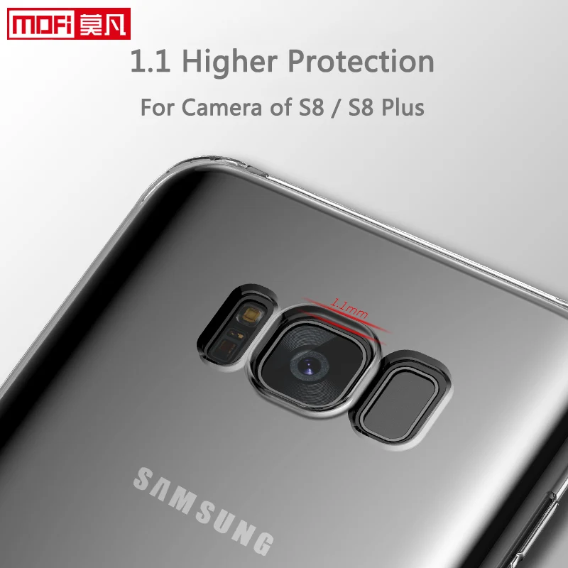 Чехол для Samsung galaxy s8 Мягкая силиконовая задняя крышка mofi ультра прозрачный