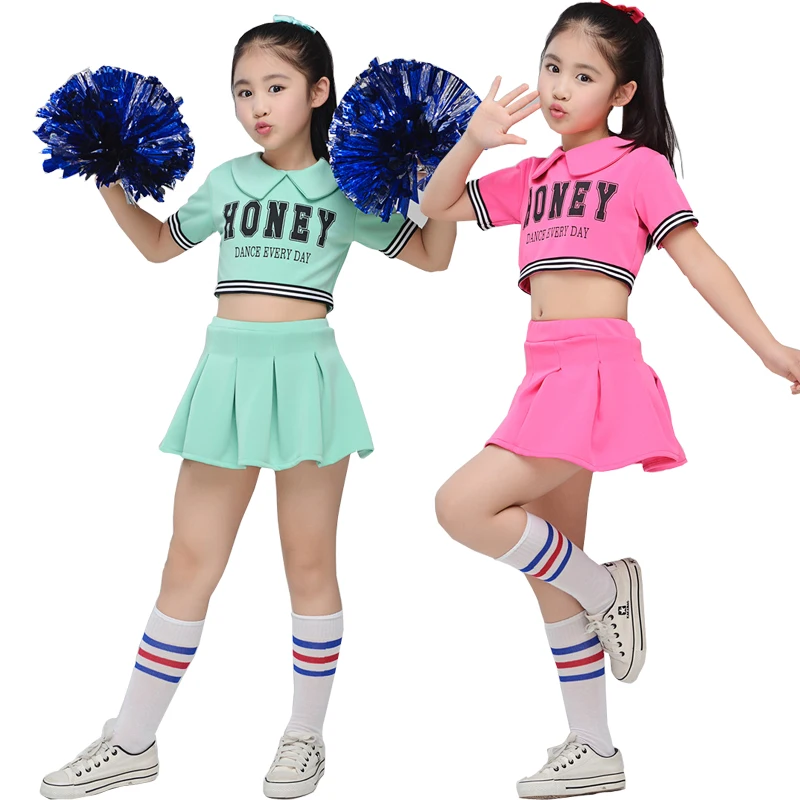 Детская одежда для Черлидинга розовый костюм танца Болельщицы мальчиков и