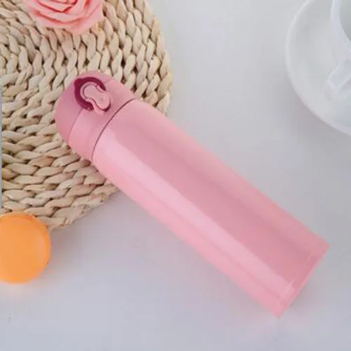 Pink 500 мл Термокружка Из Нержавеющей Стали с 6 цветами термос бутылка для воды кухня Изолированная вакуумная фляжка чашка термос Термокружка - Цвет: Pink