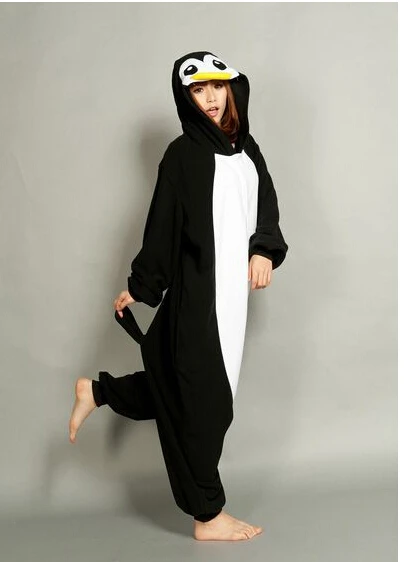

Adult Grey Black Blue Penguin Pajamas Sleepsuit New Cartoon Animal Winter Onesie for Women Men Party Halloween Cosplay Costume