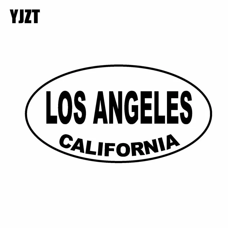YJZT 13 7 см * 3 LOS ANGELES CALIFORNIA овальные автомобильные наклейки виниловые черные и