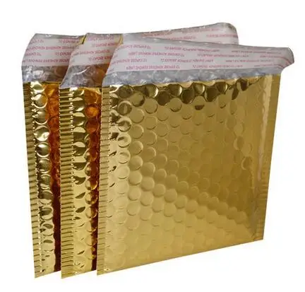 

small gold bubble mailing envelopes , metallic bubble mailer , 15*13cm padded envelopes bubble mailers