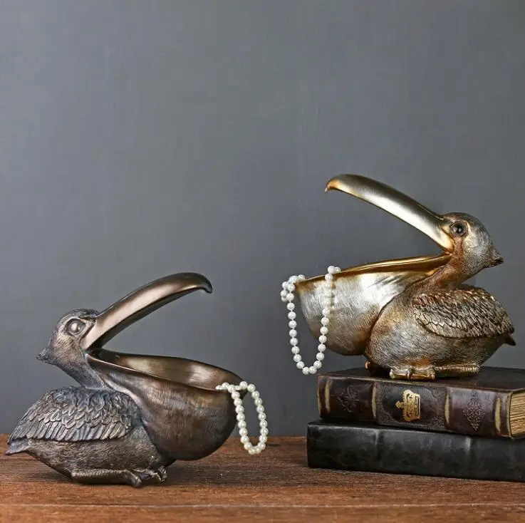 Nordic Toucan Ornament Decoration Jewelry Key Storage Resin Big Bird Crafts Decoration Livingroom Entrance Office Table statue