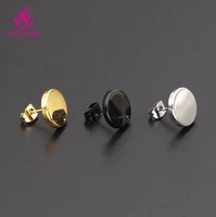 oly2u stainless steel gold color hypoallergenic minimalist flat circle earings for women girls daily wear aretes