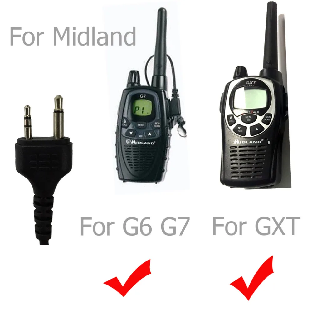 YIDATON 2 Pin Ptt Mic Скрытая Акустическая трубка наушник для Midland Радио G6 g7 Gxt1050 Gxt550 Gxt650 Lxt80