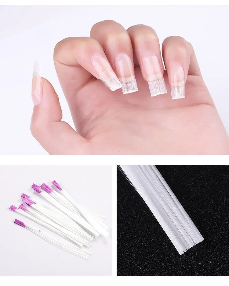10Pcs Nail Art Fiberglass for UV Gel DIY Nails White Acrylic Extension Tips With Scraper Spa Tool | Красота и здоровье
