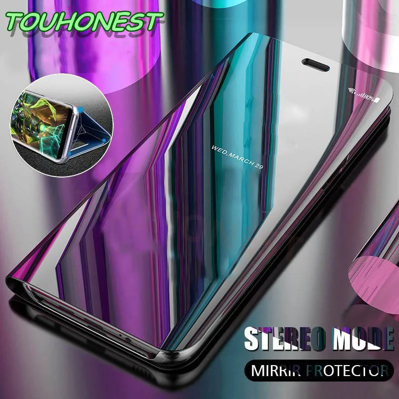 Touhonest роскошный зеркальный прозрачный чехол с откидной крышкой для Samsung Galaxy S8 из